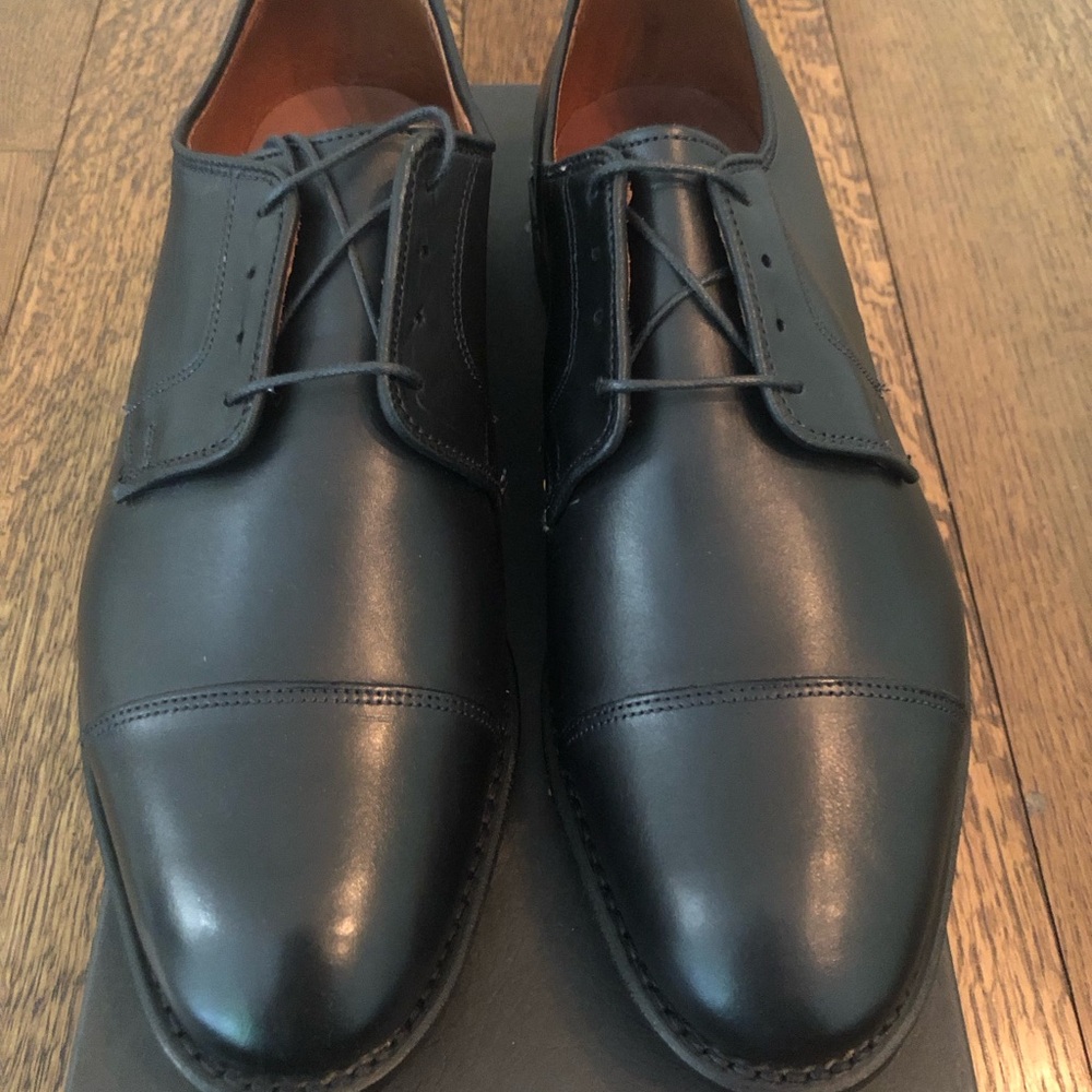 Allen Edmonds Black Leather Cap-Toe Derby